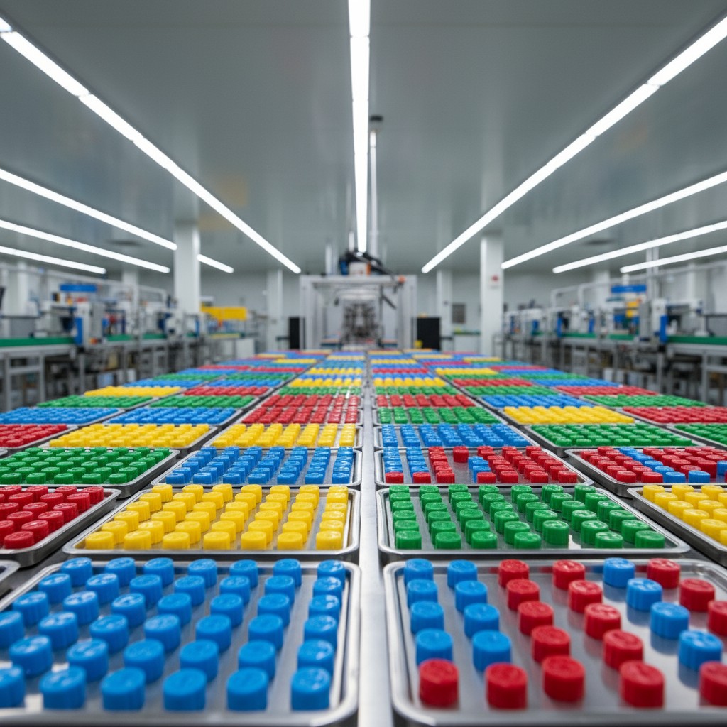 The picture shows a large room surrounded by bars of various colored lights at a distance covering it. You can see rows of...